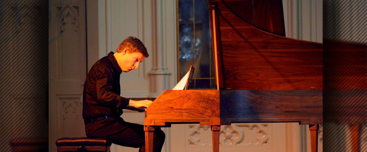 Fortepianist Kristian Bezuidenhout in performance at the savannah Music Festival in 2011. Photo ℅ Frank Stewart, the Savannah Music Festival, via npr.org.