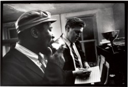 Thelonious Monk (left) and Hall Overton.