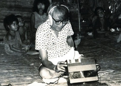 José Maceda with field recording equipment. Photo c/o Andrea Mapili.