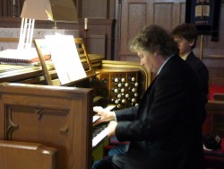 Matthew Larkin in recital on the Casavant organ in St. Matthias Anglican Church, Ottawa. Photo by Judith van Berkom.