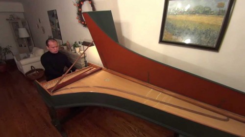 David Louie at the harpsichord.