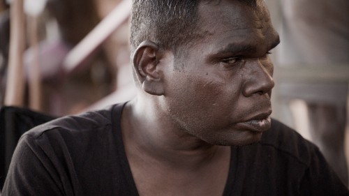 Gurrumul at home during his father’s funeral.