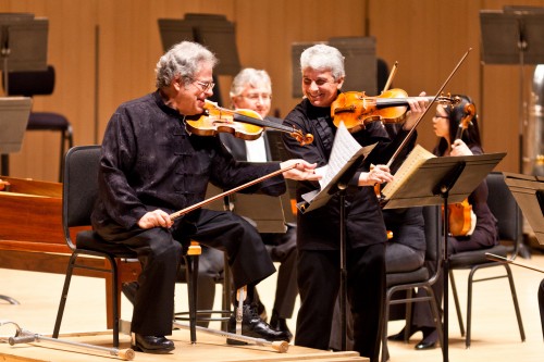 Peter Oundjian and violinist Itzhak Perlman perform Bach's 'Concerto for Two Violins' with TSO - photo by Dale W