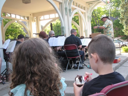 The Encore Symphonic Concert Band at the Millennium Bandstand in Unionville. Photo by Jack MacQuarrie