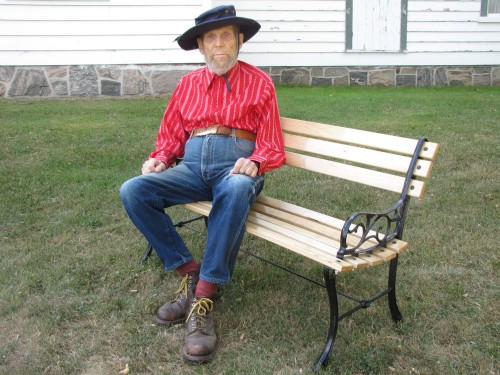 Uxbridge Museum Heritage Day - I was dressed for the occasion and sitting on a bench that I donated.
