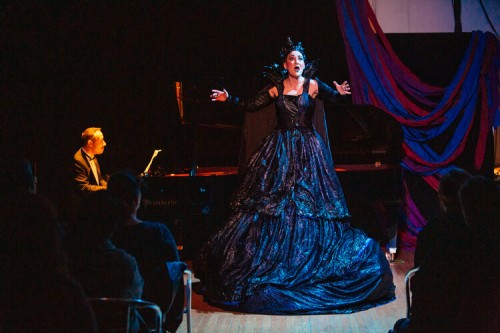 Teiya Kasahara (R) performing The Queen in Me in October 2019 at Amplified Opera’s inaugural concert series. Photo credit: Tanja Tiziana.