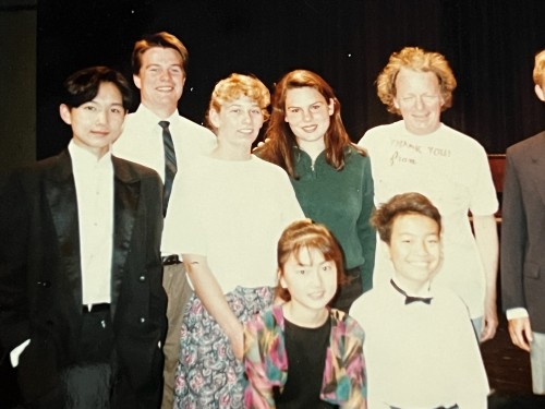 Circa 1992-93 after masterclasses at Orford Music where Anton Kuerti (top, right) was a perennial returning faculty member, and where he met Wonny Song (far left, wearing a tux) a few times before working on his training/development. Photo courtesy of Wonny Song.