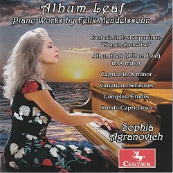 Album Leaf: Piano Works by Felix Mendelssohn - Sop...