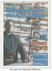 The cover of our November 2000 issue featuring Alex Pauk.