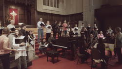 Choirs in rehearsal for the Luminous Night Festival at YPBC. Credit: Exultate Chamber Singers.