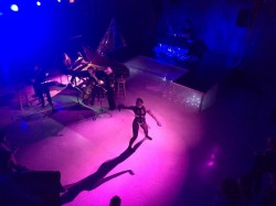 Mary-Dora Bloch-Hansen's character Leeka, dancing alongside the musicians. Photo credit: Wei Ning Shen.