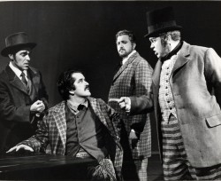 Bernard Turgeon (centre) as Louis Riel, in the 1967 premiere of Louis Riel.