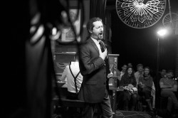 Alex Dobson, singing at the May 4 Opera Pub. Photo credit: Darryl Block.