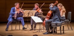 The SLSQ playing the second movement of R. Murray Schafer’s String Quartet No.3. Photo credit: James Ireland.