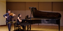 Violinist Andrew Wan and pianist Angela Park in performance on July 26. Photo credit: James Ireland.