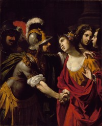 Aeneas and Dido, in an oil painting by Rutilio Manetti c. 1630.