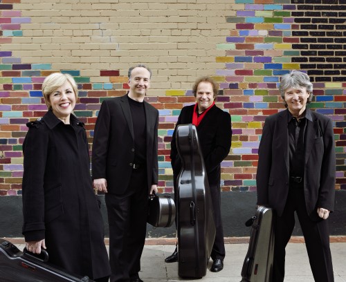 The Takács Quartet: (from left) Geraldine Walther, viola; Edward Dusinberre, violin; András Fejér, cello; Károly Schranz, violin.