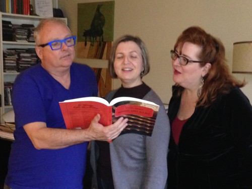 Steven Kettlewell, Martha Spence and Tricia Haldane rehearsing.