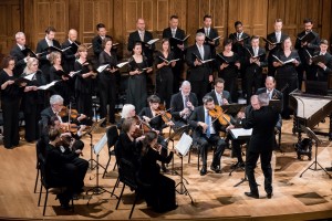 Tafelmusik Baroque Orchestra and Chamber Choir, directed by Ivars Taurins at a previous Tafelmusik concert. Photo credit: Trevor Haldenby.