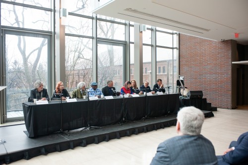 The 12th Glenn Gould Prize Jury: (from left) François Girard (Canada), Ute Lemper (Germany), Beverley McLachlin (Canada), Foday Musa Suso (Gambia/ United States), jury chairman Viggo Mortensen (United States/Denmark), Naeemeh Naeemael (Iran), Sondra Radvanovsky (Canada/United States), Howard Shore (Canada), Ye Xiaogang (China). KENNETH CHOU PHOTOGRAPHY