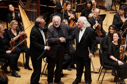 Alex Pauk with Murray Schafer and Robert Aitken. Photo by Malcolm Cook