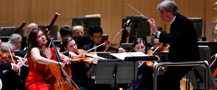 Cellist Alisa Weilerstein and conductor Thomas Dausgaard with the TSO. Photo credit: Jag Gundu.