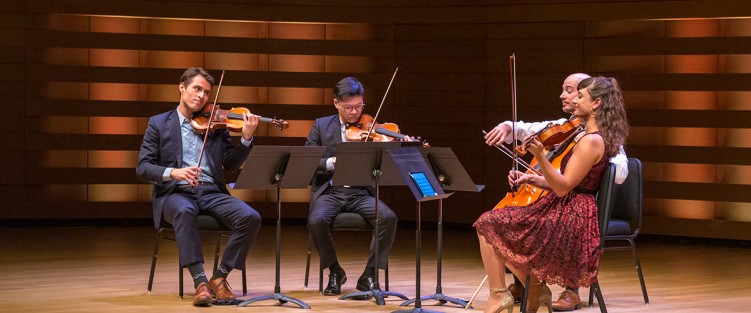 The Dover Quartet in Koerner Hall. Photo credit: James Ireland.