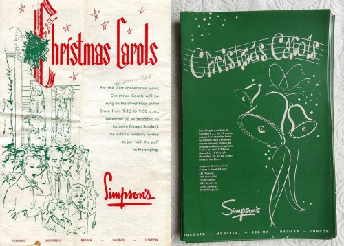 Simpsons carol book and catalogue, 1959