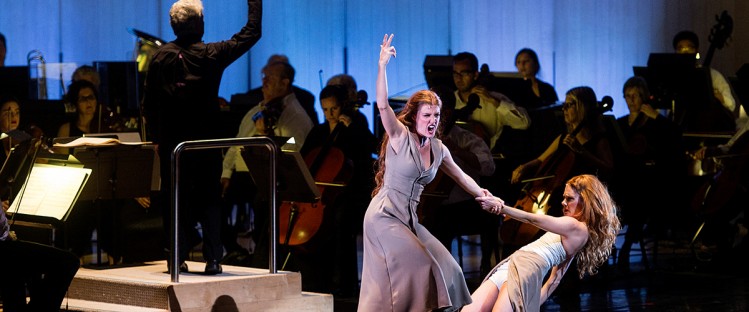 Mezzo Wallis Giunta (left) and Jennifer Nichols (right) in the TSO’s June 2017 Seven Deadly Sins, by Kurt Weill. Photo by Jag Gundu