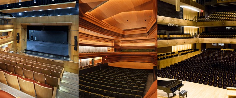 From left: The Burlington Arts Centre, Isabel Bader Centre for the Performing Arts, Koerner Hall