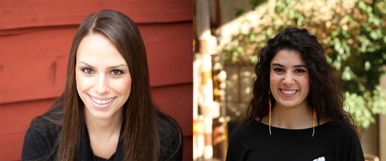 Composer Laura Sgroi (L) and poet Rebecca Thomas (R).