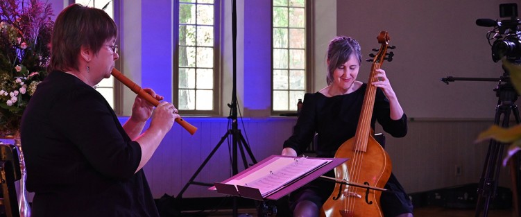 The Toronto Consort’s All in a Garden Green with Alison Melville (L) and Katherine Hill. Photo COLIN SAVAGE