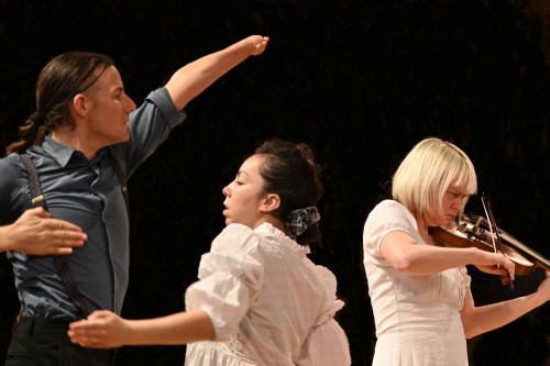 (L-R) Brian Solomon, Mariana Medellin and Julia Wedman. Photo by COLIN SAVAGE