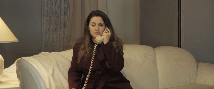 Still: Miriam Khalil as “Elle” in OIC’s La Voix Humaine. Photo credit: Ryan Harper.