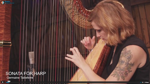 Canadian harpist Valérie Milot in Westben’s contribution to Classical Music Festivals Canada’s “July in January” online chamber music video festival.