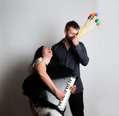 Pianist Edana Higham and percussionist Zac Pulak of SHH!! Ensemble. Photo by Alex Dean.