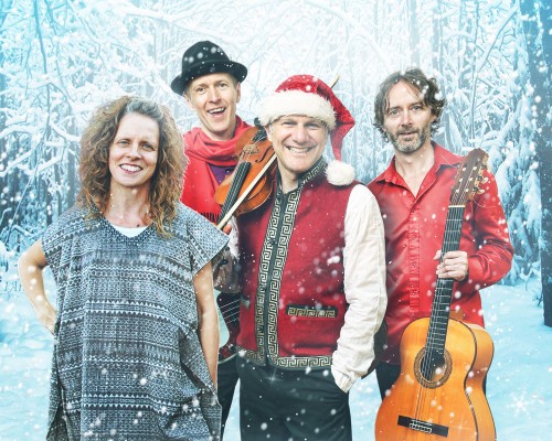Sultans of String – Rebecca Campbell, Drew Birston, Chris McKhool, Kevin Laliberté – join the Niagara Symphony’s Christmas Caravan on December 10. Photo by Kevin Kelly.