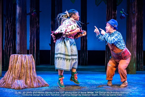 JD Leslie (L) and Herbie Barnes in YPT’s Snow White. Photo by Dahlia Katz.