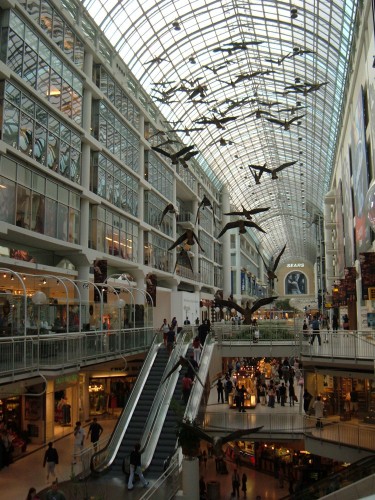 Michael Snow's 'Flight Stop' at the Toronto Eaton Centre. Photo by Giorgio Galeotti.