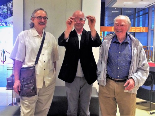 (L-R): Andrew Timar, John Oswald and Michael Snow at TIFF in 2017. Photo by Dewi Minden.