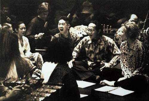 With Gamelan Toronto (Yvonne Ng, Peter Chin, Susiawan, Katherine Duncanson) at Gamelan Summit, November 1997. Photo courtesy of Andrew Timar.