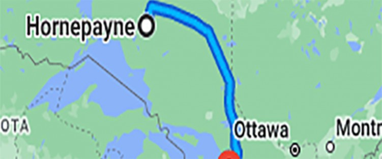 Hornepayne to Brampton