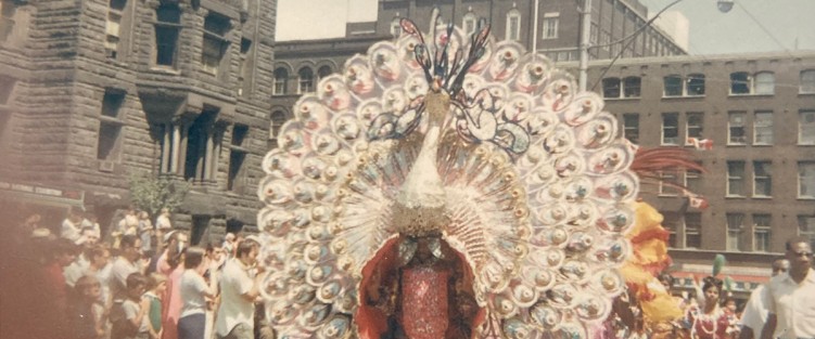 Jewelled Peacock masquerader Errol Payne, from Toronto's first Caribana parade in 1967. This year's Toronto Caribbean Carnival Grand Parade is on Saturday, August 3.