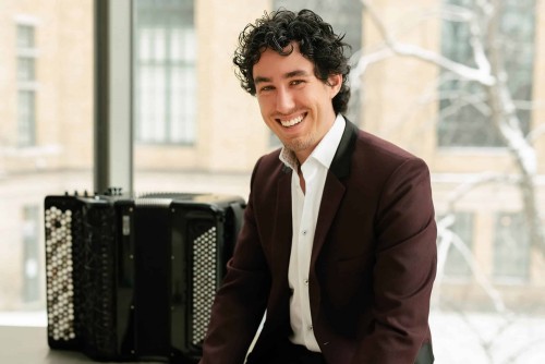 Accordionist Michael Bridge. Photo by Michael Bridge.