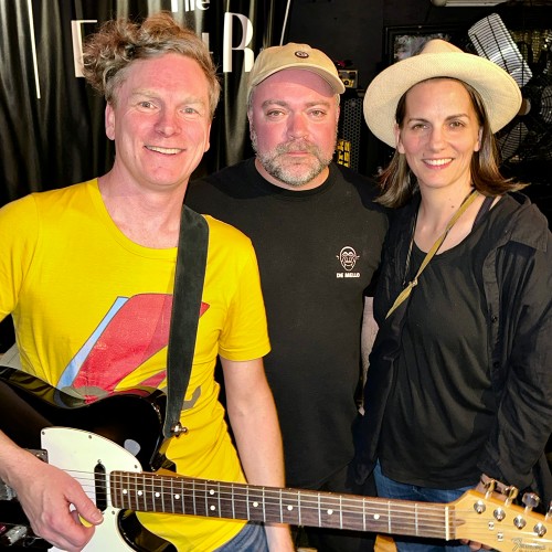 Recently at the Emmet Ray, Harley Card (centre) with Don Scott (l) and  Rebecca Hennessy (r). Photo by Ori Dagan.