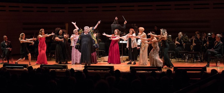 “Mervon had never programmed anything between Christmas and New Year’s, but the tremendous success of our first two Sondheims inspired him to try it” – Sondheim’s Follies, presented as a staged concert at Koerner Hall in 2021. photo by Lisa Sakulensky