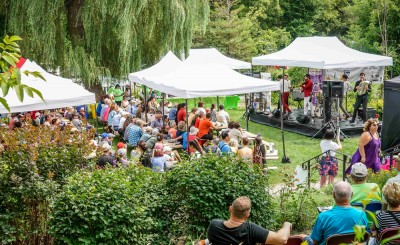 McKay Wine & Beer Garden Stage: one of four venues at the 2025 Markham Jazz Festival. Photo by Larry Fruitman