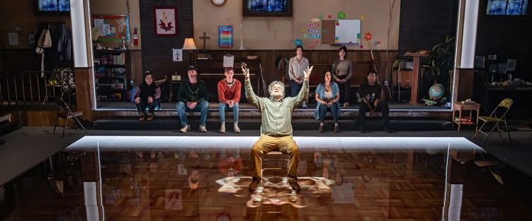 Ben Carlson (centre) and the Octet company. Photo by Dahlia Katz.