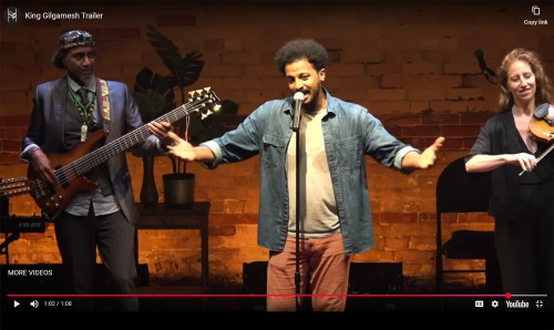 Ahmed Moneka, and members of the King Gilgamesh band. Photo by Soulpepper Theatre.