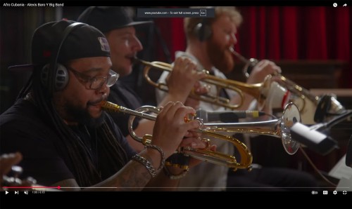 Alexis Baro Y Big Band recording "Afro Cubania", photo credit G-Three Music.